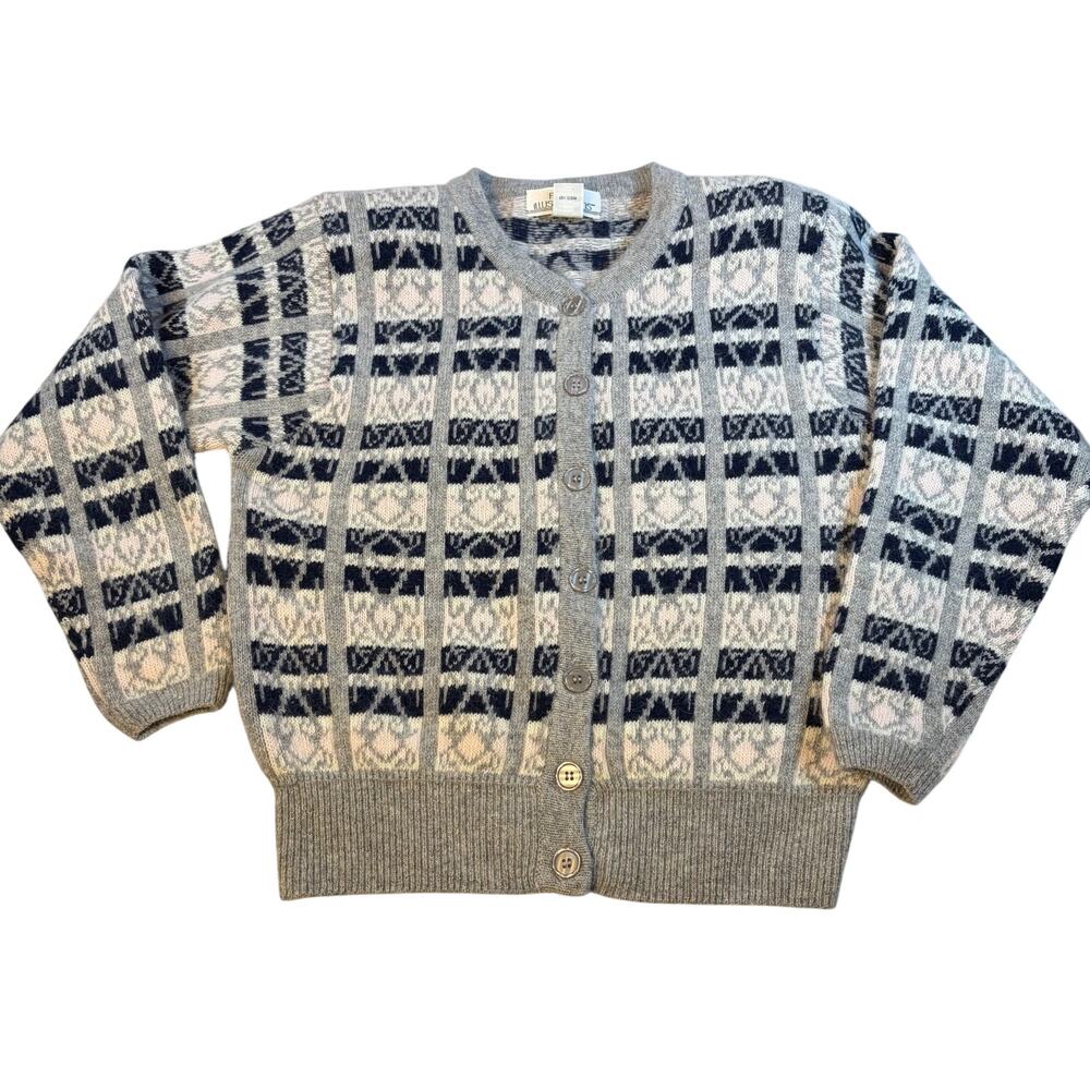 VTG Petite Illustrations womens cardigan. wool angora blend Size SP. grandmacore